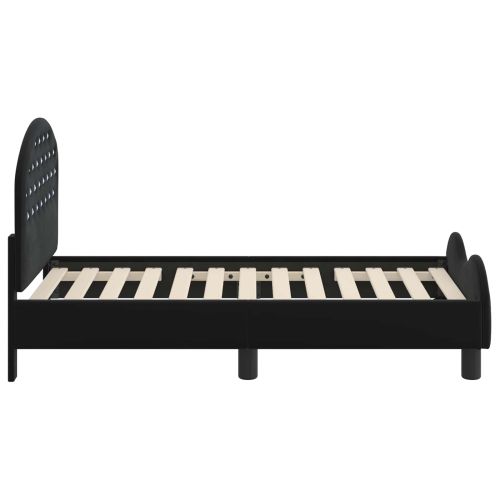 Легло за малко с главна дъска Черно 70 x 140 cm Кадифе