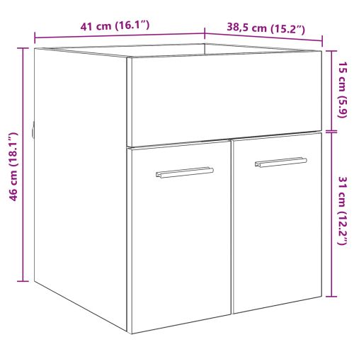Шкаф за мивка Черния дъб 41 x 38,5 x 46 cm Инженерно дърво