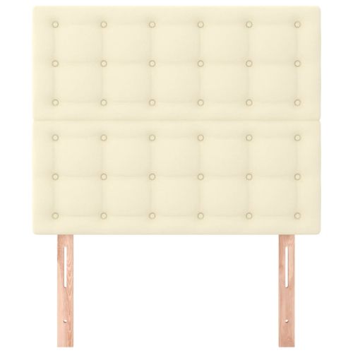 Табла за легло, кремава, 80x5x118/128 см, изкуствена кожа