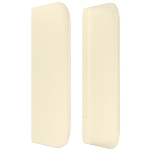 Горна табла за легло, кремава, 163x16x78/88 см, изкуствена кожа