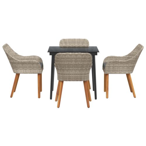 Трапезен комплект Светлосиво Полиратан