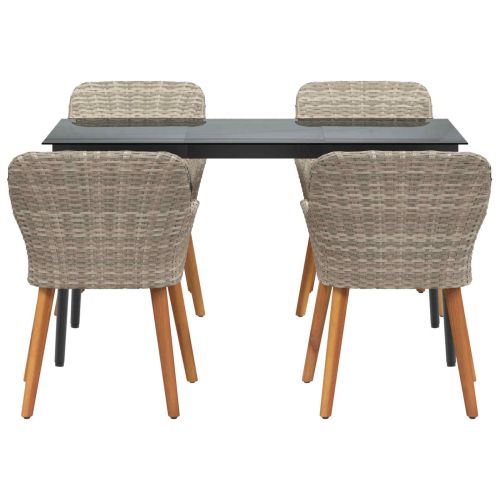 Трапезен комплект Светлосиво Полиратан