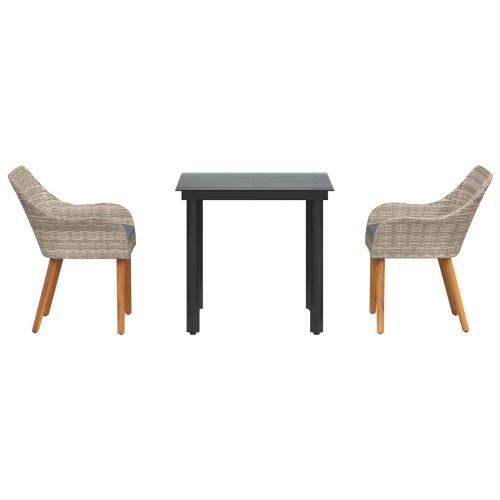 Трапезен комплект Светлосиво Полиратан