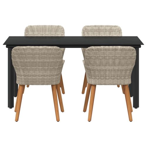 Трапезен комплект Светлосиво Полиратан