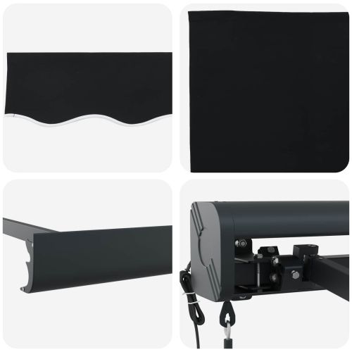 Сгъваем навес Черно 300 x 250 cm Текстил и Метал