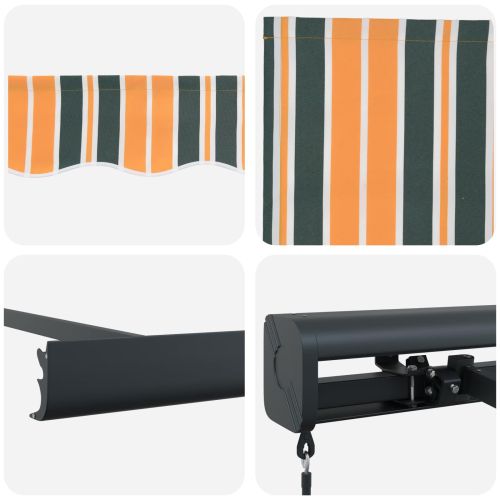 Сгъваем навес Зелен и жълт 300 x 250 cm Текстил и Метал