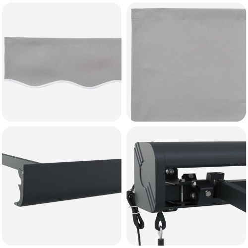 Сгъваем навес Светлосиво 350 x 250 cm Плат, метал