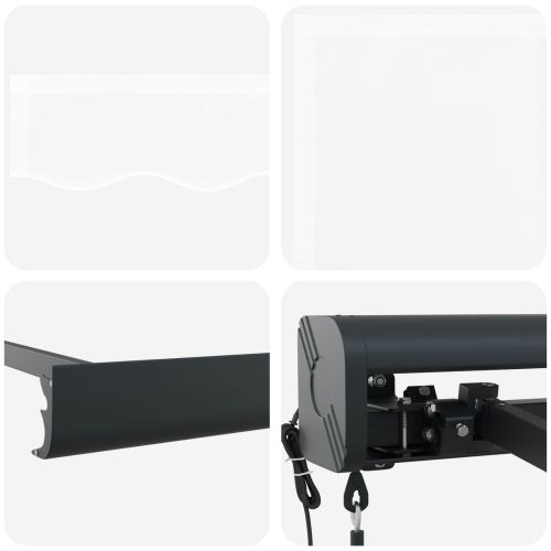 Сгъваем навес Бяло 400 × 300 cm Плат, метал