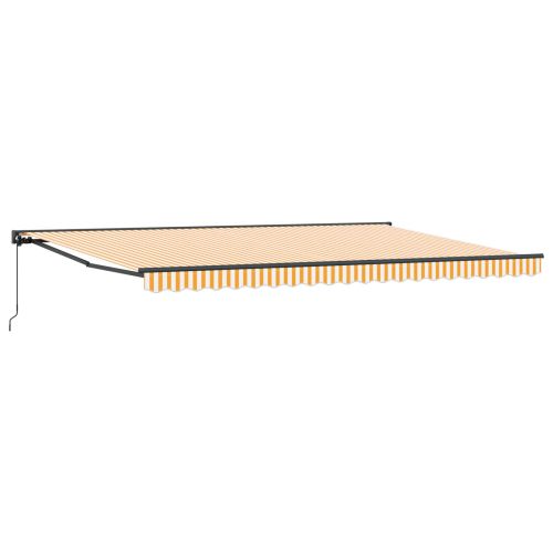 Сгъваем навес Оранжево и бяло 500x300 см текстил