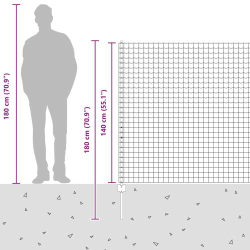 Ограда и колче Сребрист 1,4 x 10 m Стомана
