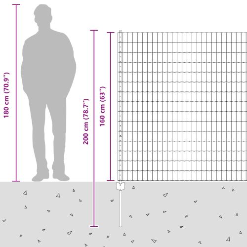 Ограда и колче Сребрист 1,6 x 10 m Стомана