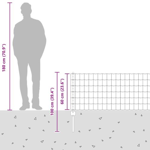 Ограда и колче Сребрист 0,6 x 10 м Стомана