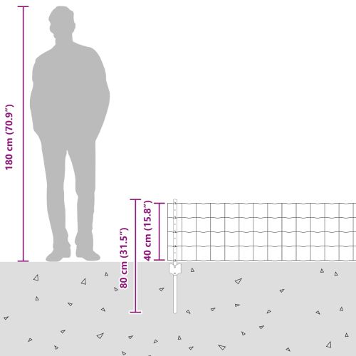 Ограда и колче Сребрист 0,4 x 10 м Стомана