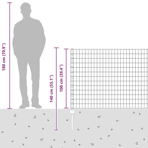 Ограда и колче Сребрист 1 x 25 m Стомана