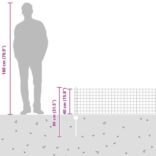 Ограда и колче Сребрист 1 x 25 m Стомана
