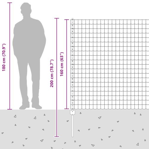Ограда и колче Сребрист 1,6 x 10 m Стомана