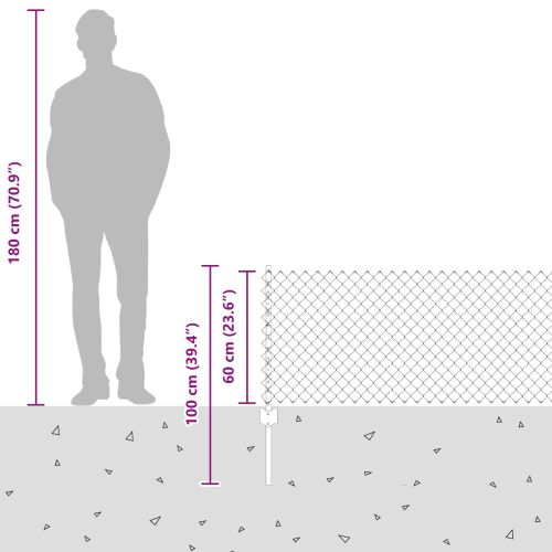 Ограда и колче Зелен 0,6 x 10 м Стомана