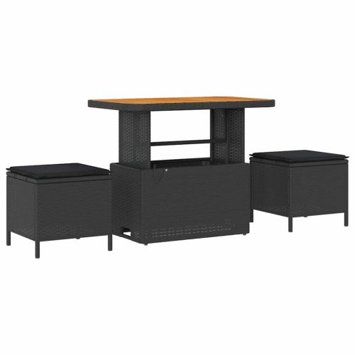 Градински Софа Комплект 12 pcs Черно полиратан