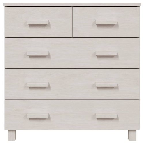 Сайдборд HAMAR бял 79x40x80 см борово дърво масив