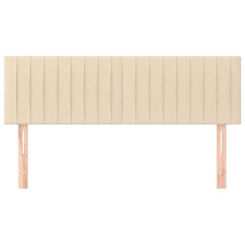 Горни табли за легло, 2 бр, кремави, 72x5x78/88 см, плат