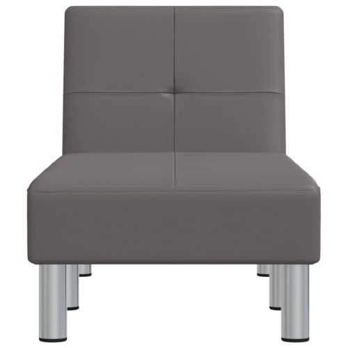 Кушетка, сива, изкуствена кожа