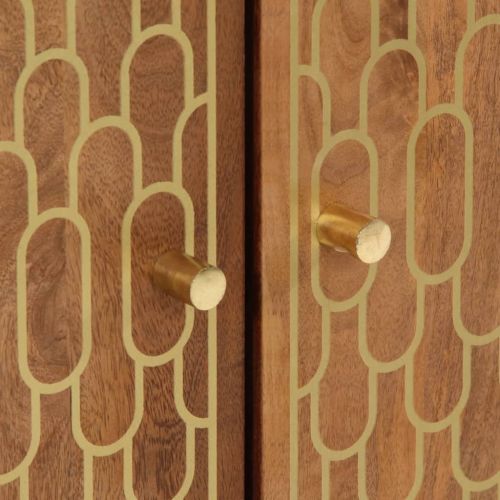 Страничен шкаф 60x33x75 см манго масивно дърво