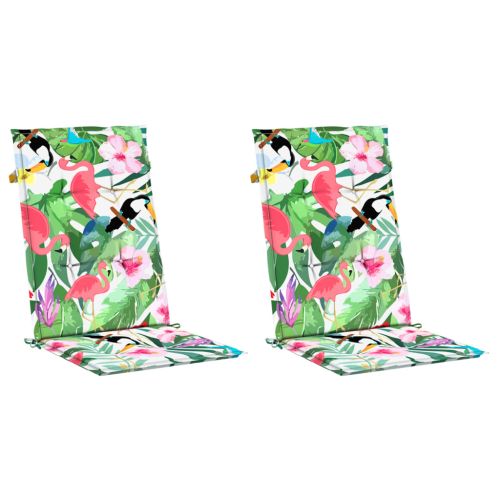 Възглавници за столове с облегалки 2 бр шарени 120x50x3 см плат