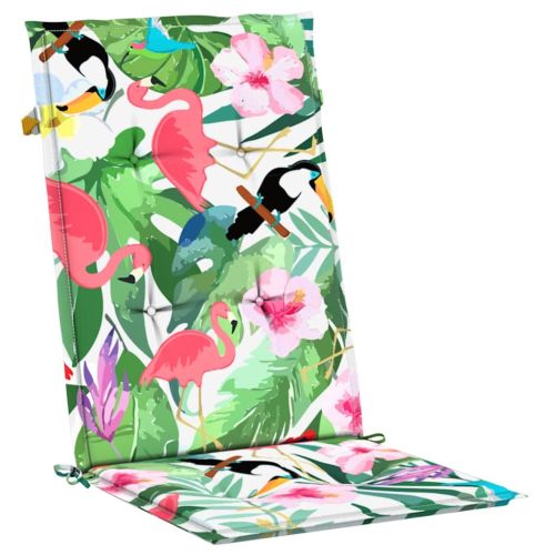 Възглавници за столове с облегалки 2 бр шарени 120x50x3 см плат