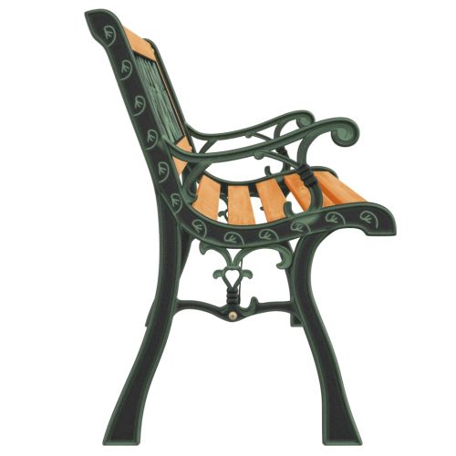 Градинска пейка, 116 см, масивна ела и стомана