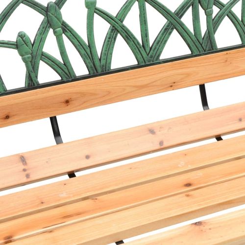 Градинска пейка, 116 см, масивна ела и стомана