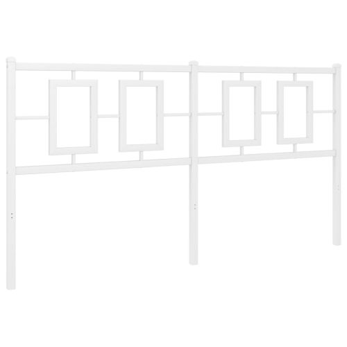 Метална табла за глава, бяла, 160 см