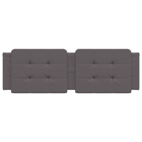 Мека табла за легло Zadar, сива, 160 см, изкуствена кожа