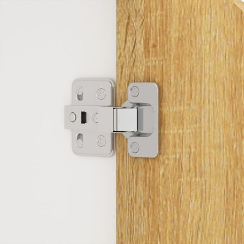 Сайдборд, бяло и сонома дъб, 60x30x72 см, инженерно дърво