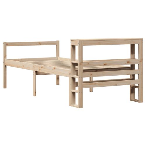 Легло за възрастни с табла, 90x190 см, борово дърво масив