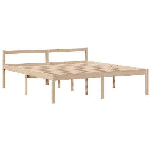 Легло с етажерка за книги, без матрак, 180x200 см, бор масив