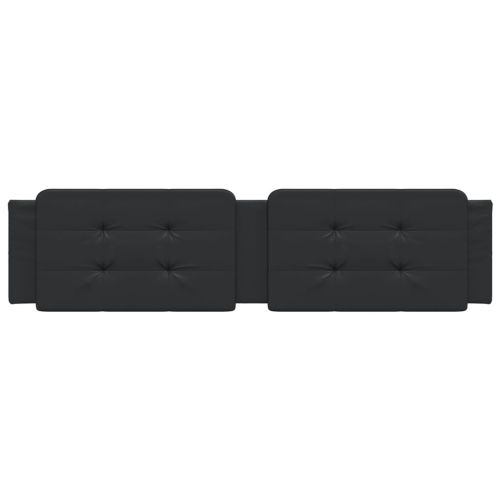 Мека табла за легло Zadar, черна, 193 см, изкуствена кожа