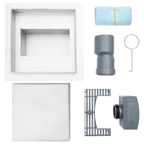 2 в 1 дренаж за душ Сребрист 15 x 15 см Неръждаема стомана 304