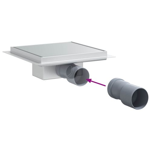 2 в 1 дренаж за душ Сребрист 20 x 20 cm Неръждаема стомана 304