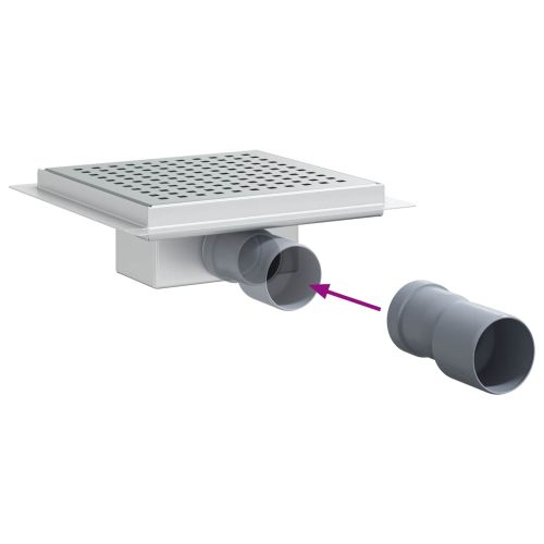 2 в 1 дренаж за душ Сребрист 20 x 20 cm Неръждаема стомана 304