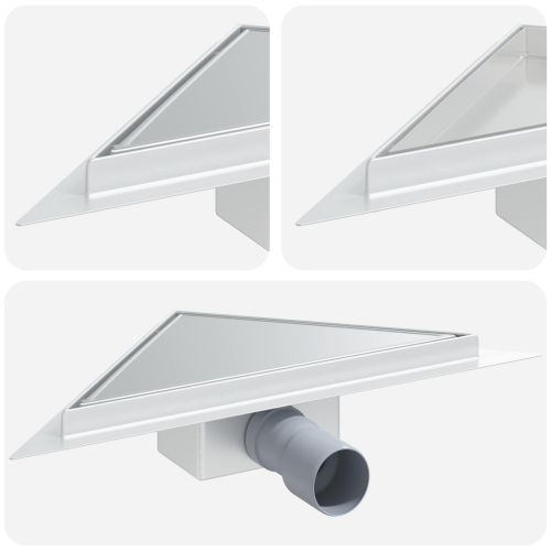 2 в 1 триъгълна душ дренаж Сребрист 25 x 25 cm