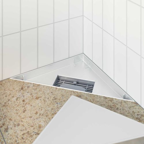 2 в 1 триъгълна душ дренаж Сребрист 25 x 25 cm