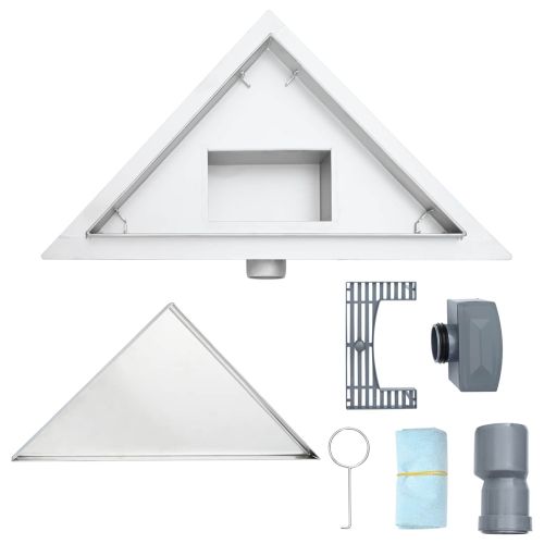 2 в 1 триъгълна душ дренаж Сребрист 25 x 25 cm