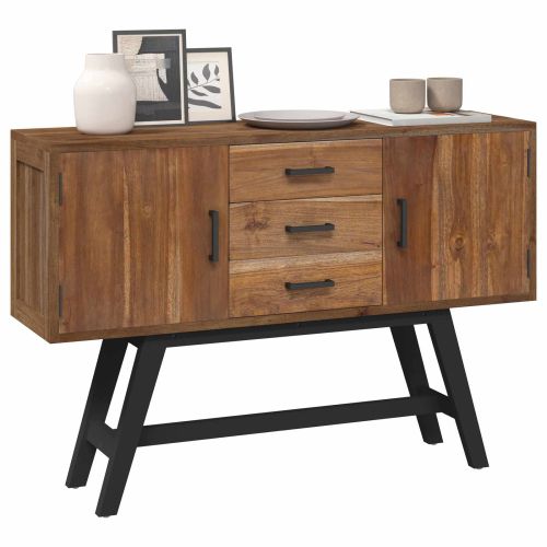 ТВ стойка Кафяво 110 x 30 x 75 см Солидно тиково дърво