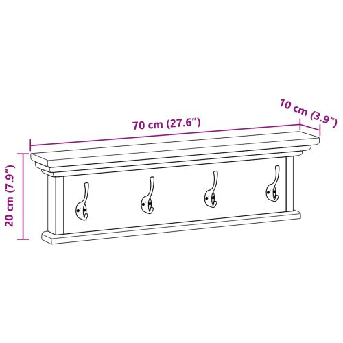 Стенна закачалка за палта Естествен 70 x 10 x 20 cm