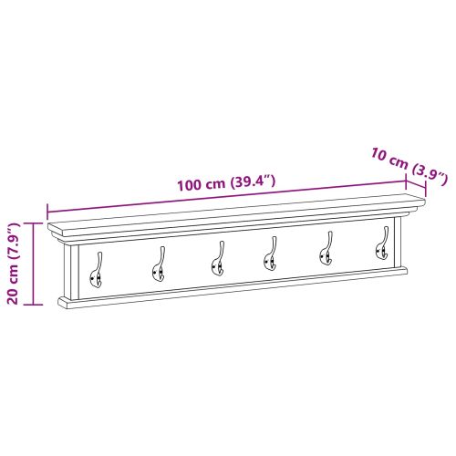 Стенна закачалка за палта Естествен 100 x 10 x 20 cm