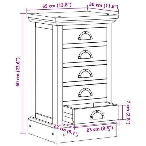 Плика Кафяво 35,5 х 29,5 х 60 см Солидно тиково дърво