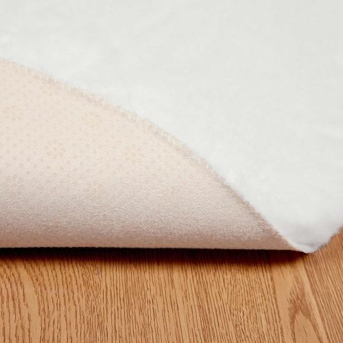 Килим с изкуствена заешка козина Olite Бяло Ø 100 см Полиестер