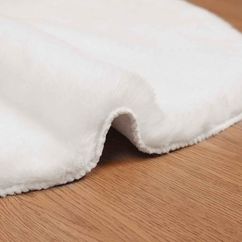 Килим с изкуствена заешка козина Olite Бяло 50 x 80 cm