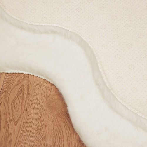 Килим с изкуствена заешка козина Olite Крем 60 x 90 cm