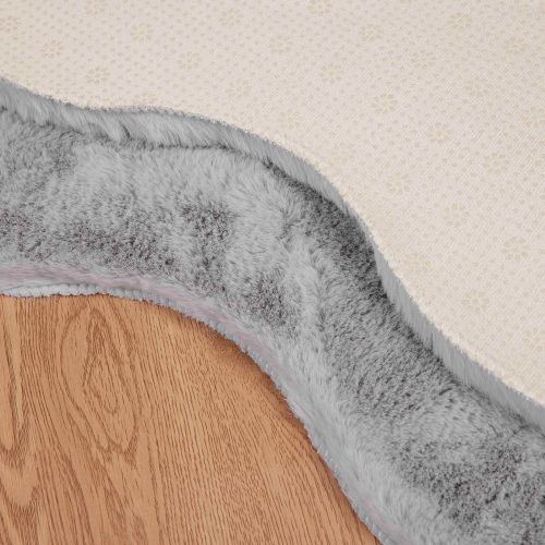 Килим с изкуствена заешка козина Olite Сив 60 x 90 cm Полиестер